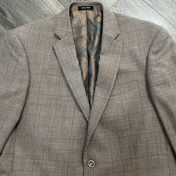 Jean Paul Gaultier Other - Jean Paul Germain 42R Gray Window Pane? Checked Wool Two Button Blazer Vented